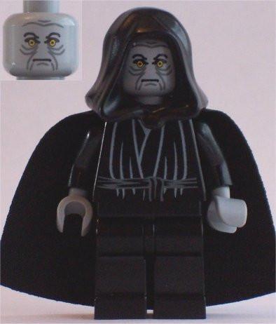 LEGO Minifigure -- Emperor Palpatine - Light Bluish Gray Head, Light Bluish Gray Hands-Star Wars / Star Wars Episode 4/5/6 -- SW0124 -- Creative Brick Builders